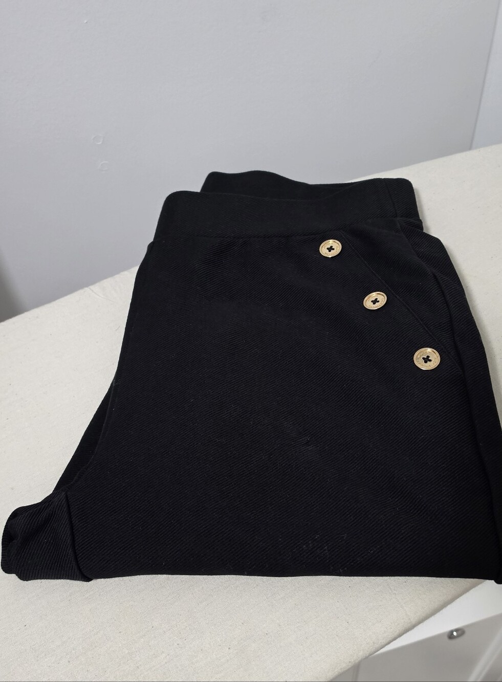 Michael Kors Black Top with Subtle Gold Label Detail